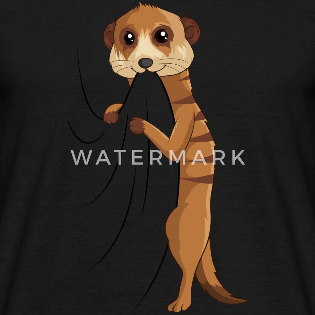 Spreadshirt Süßes Erdmännchen Geschenkidee Männer T-Shirt, XXL, Schwarz