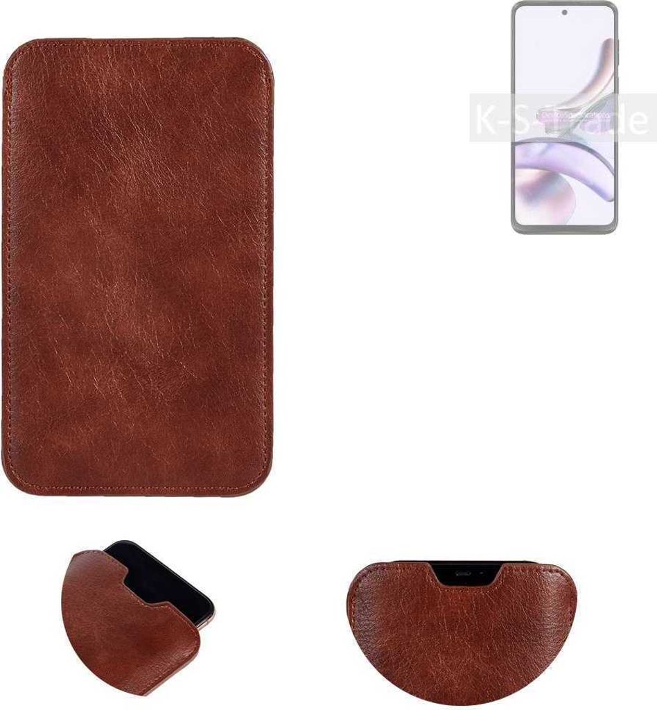 K-S-Trade Schutzhülle Handyhülle kompatibel mit Motorola Moto G13 Handytasche Kunstleder Sleeve in braun