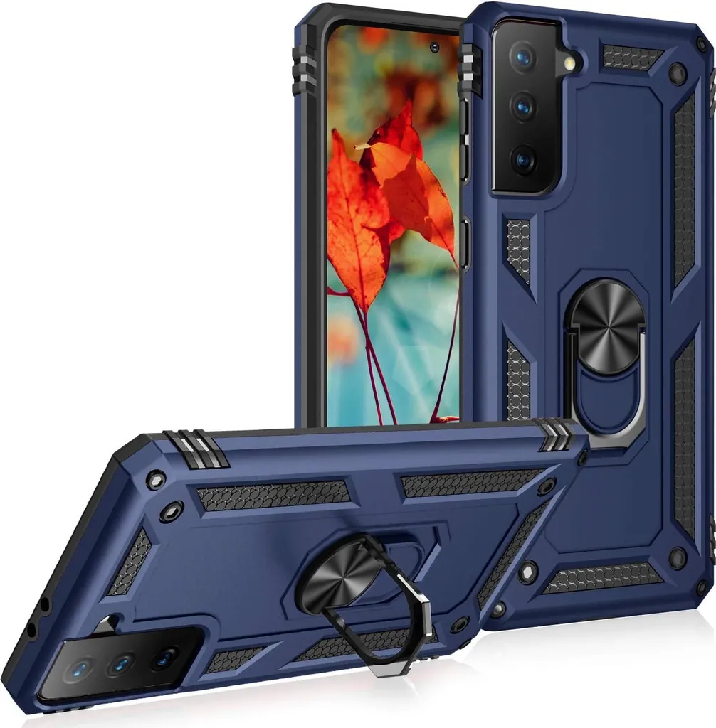Cover Robusta Samsung S21+ 5G con Cavalletto: Blu Navy Anti-Urto