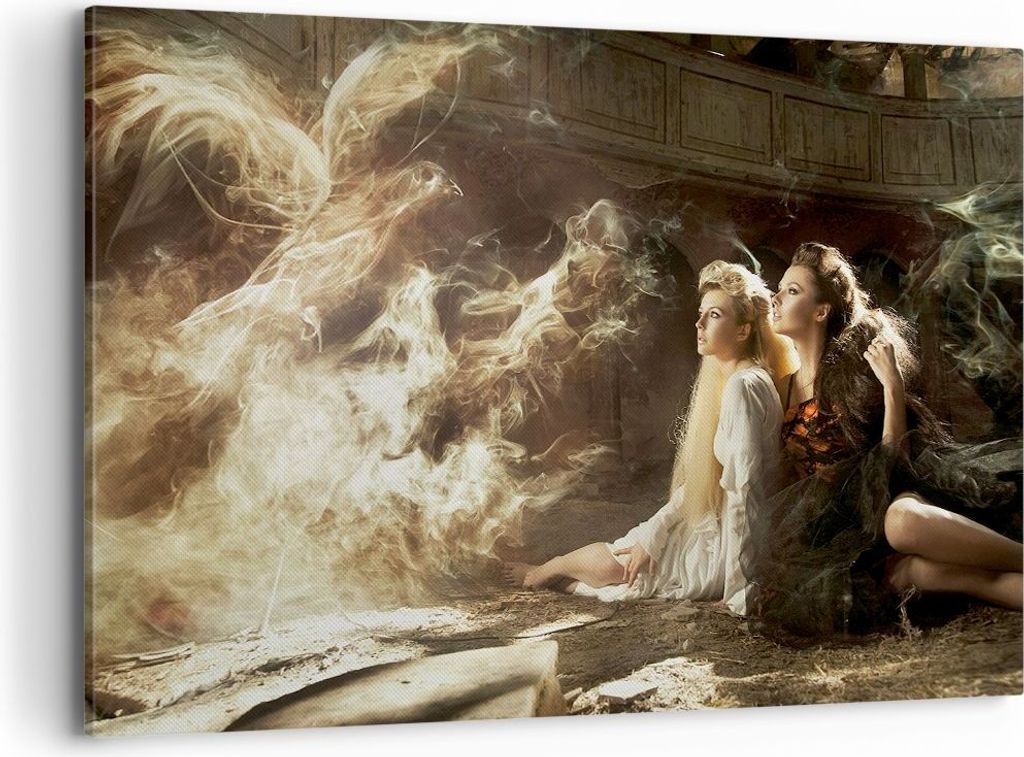 Bild auf Leinwand - Leinwandbild - Vogel Körper Mode Blume - 120x80cm - Wand Bild - Wanddeko - Leinwanddruck - Bilder - Kunstdruck - Wanddekoratio...