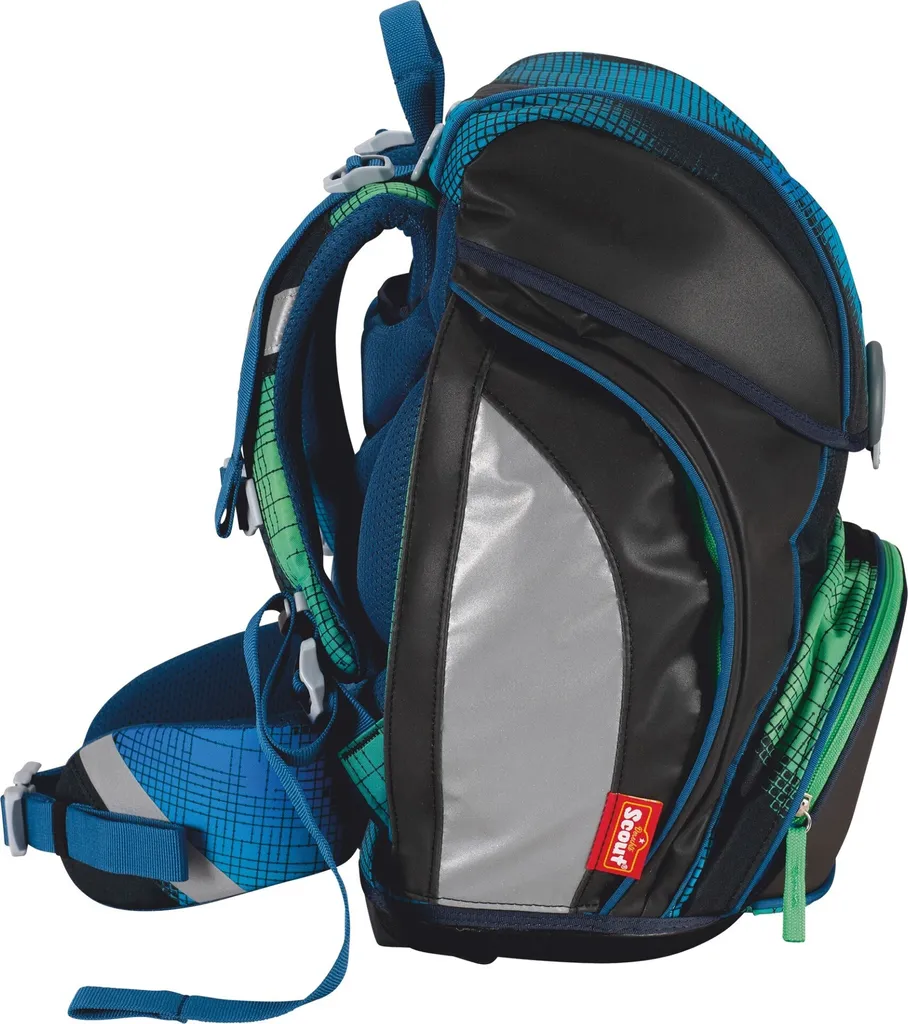Sac d'école Scout Alpha Set 4 pcs Blue Pixel - Cartable enfant robuste