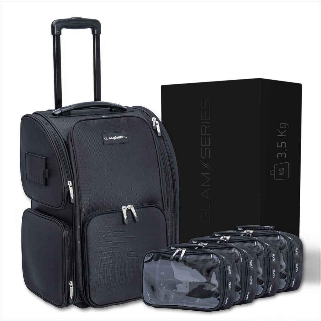 GlamSeries GlamRoller Trolley, Kosmetikkoffer mit 4x Produktbild 