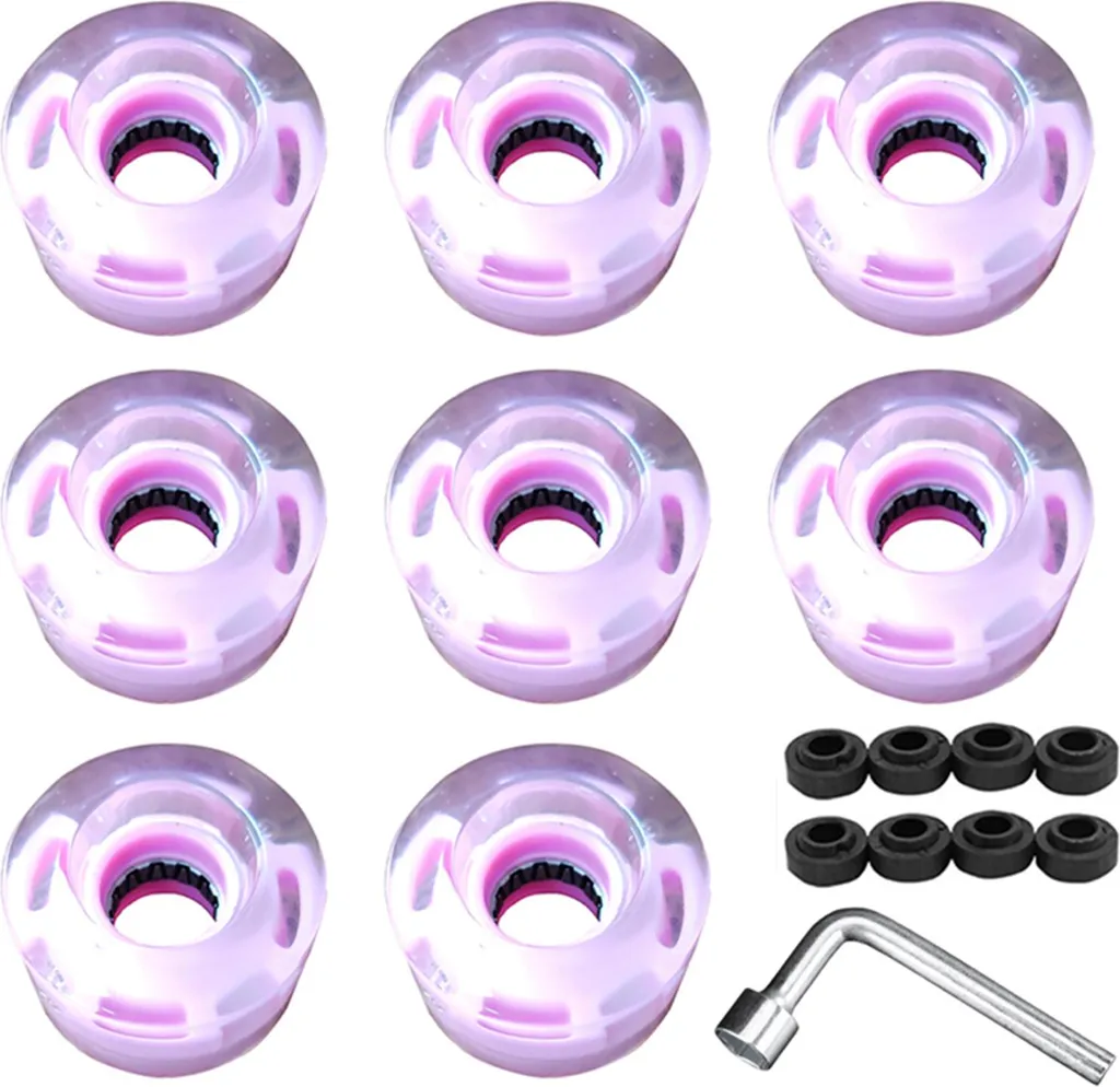 Roues Skateboard 78A Anti-Vibrations - Set de 8 avec LED de Sécurité