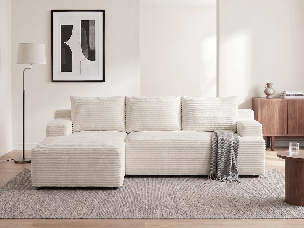 L-Form Cloud Sofa mit Tiefsitz, modulares Cord Sofa ohne Produktbild 