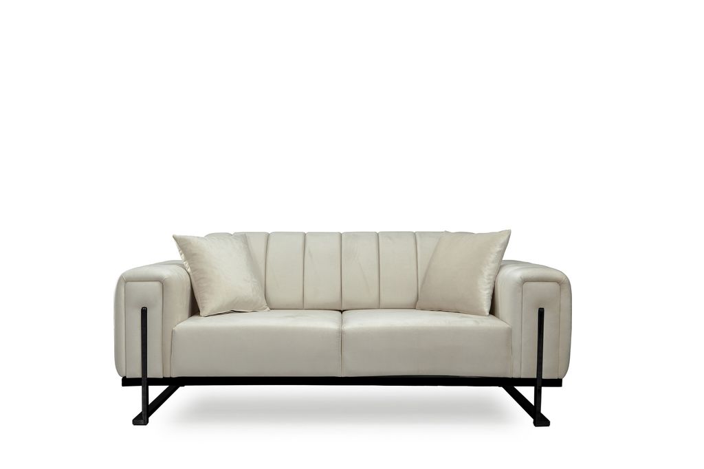 Couch 3-Sitzer Elegance un Versch. Farben: Beige / Schwarz-Farben