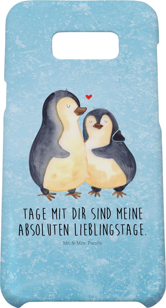 Mr. & Mrs. Panda Samsung Galaxy S8 plus Handyhülle Pinguin umarmen - Eisblau - Geschenk, Hülle, Cover, Hochzeitstag, Handy, Case, Liebe, Hochzeit...