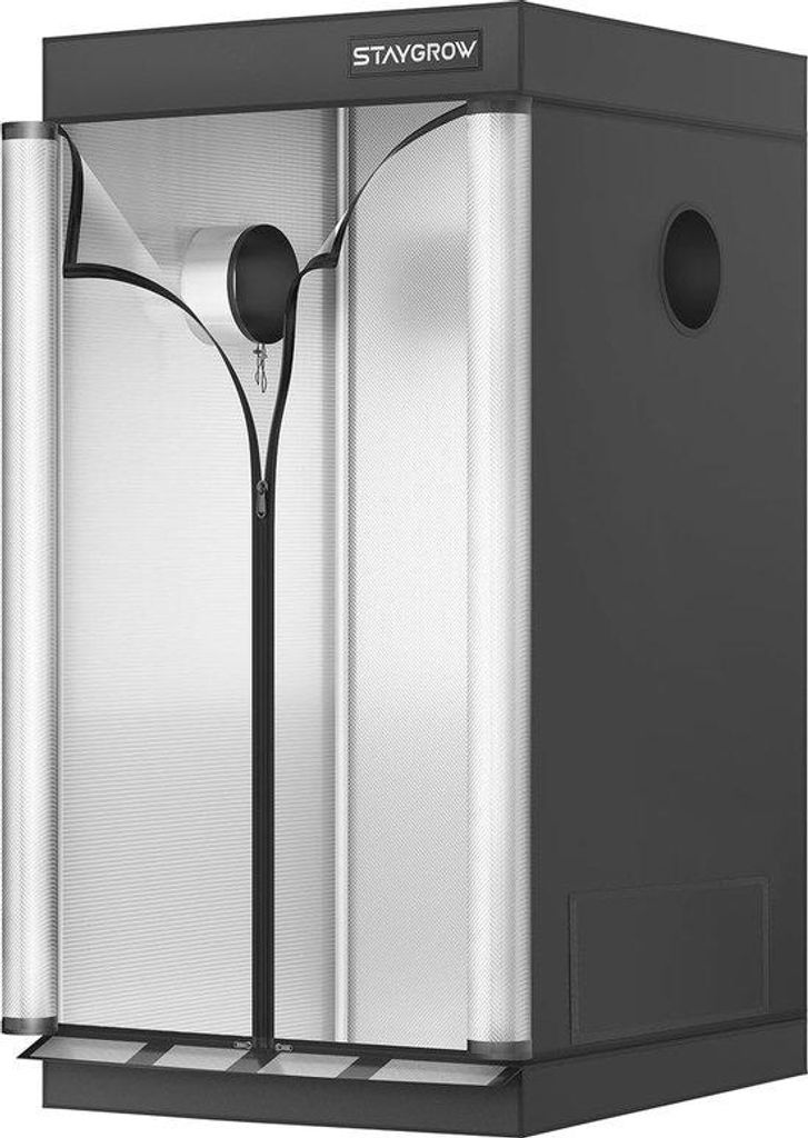 Zuchtzelt 2000D 2x2 mit transparenter Tür und robustem Reißverschluss – 60 x 60 x 122 cm