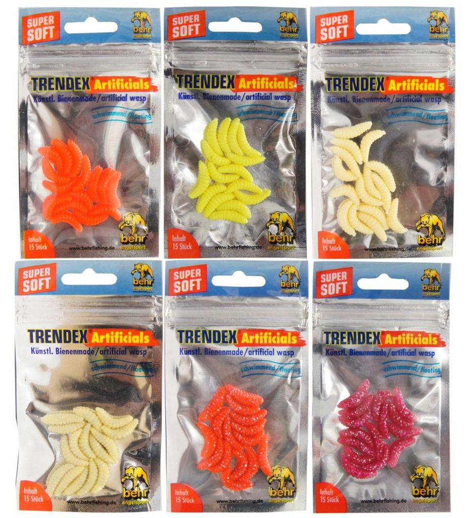 Bienenmaden Imitat als Forellenköder, Farbe:Fluo-Gelb Produktbild 