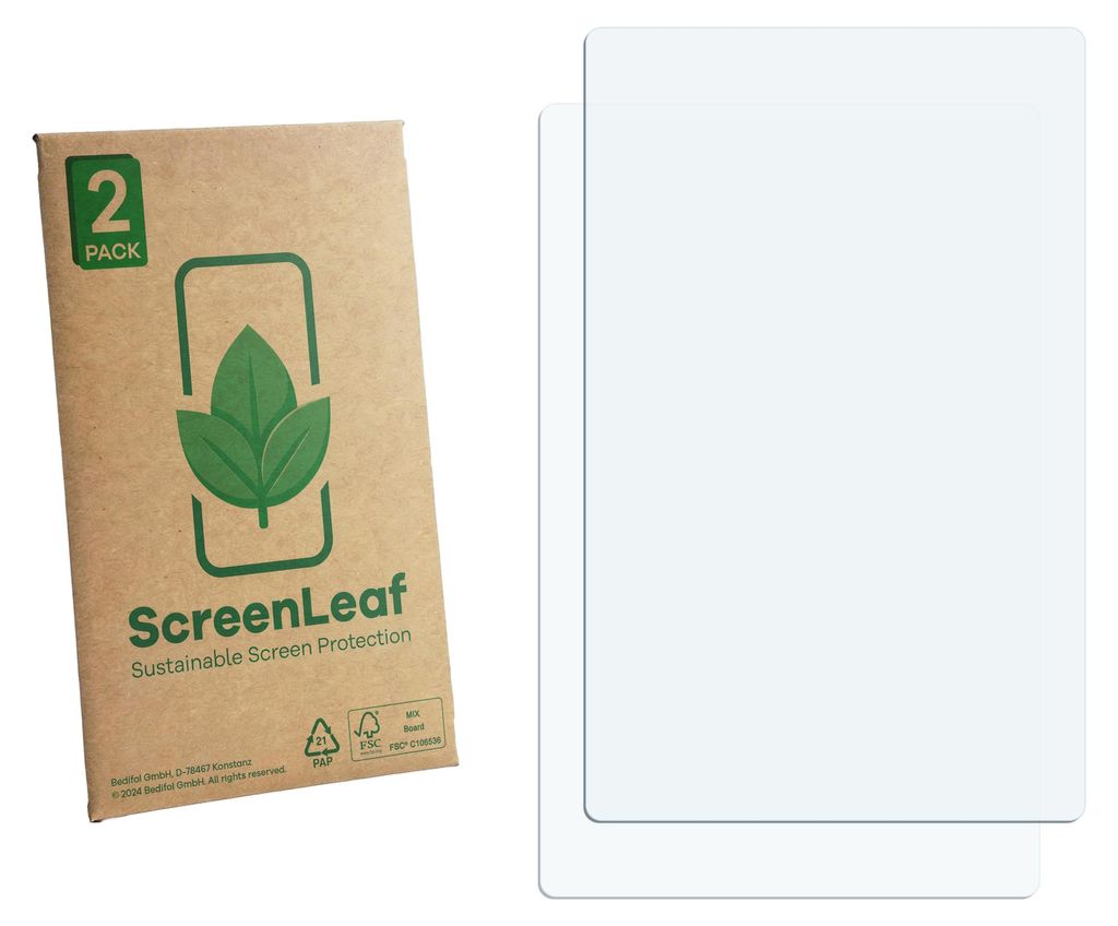 2x ScreenLeaf Schutzfolie für Vasco Translator M4 nachhaltiger Displayschutz Display Schutz Folie Klar Transparent