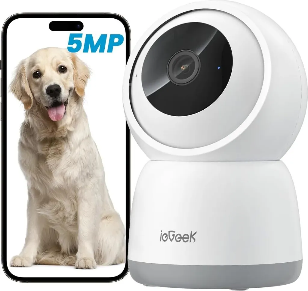 Caméra de surveillance intérieure 5MP WiFi double bande 2,4 et 5GHz