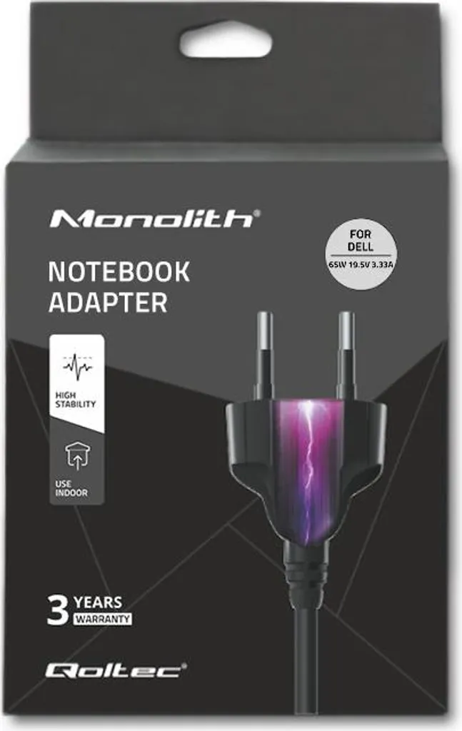 Chargeur PC portable 65W Qoltec performance stable et sécurité 3.33A - 9
