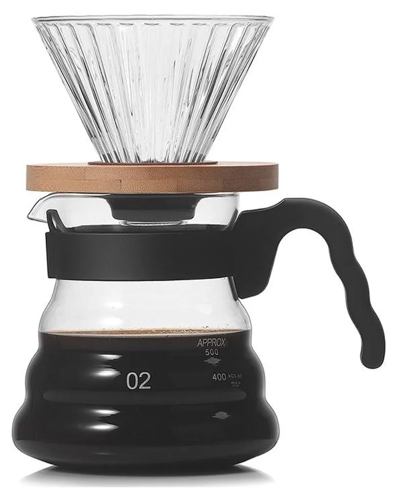 INF Cafetière en Verre Nuage 500ml - Set de Café Goutte Manuelle V60
