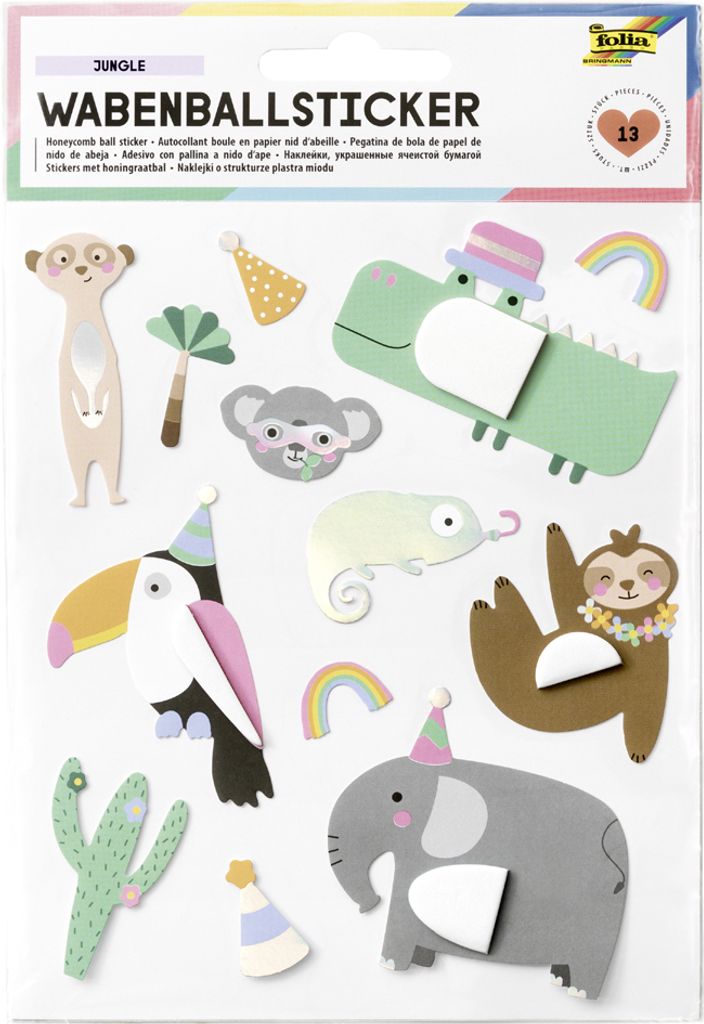 folia Wabenball-Sticker JUNGLE 1 Stickerbogen 140 x 165 mm