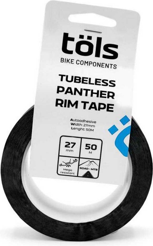 Tols Tubeless Panther Felgenband 50 M Schwarz 27 mm Schwarz 27 mm