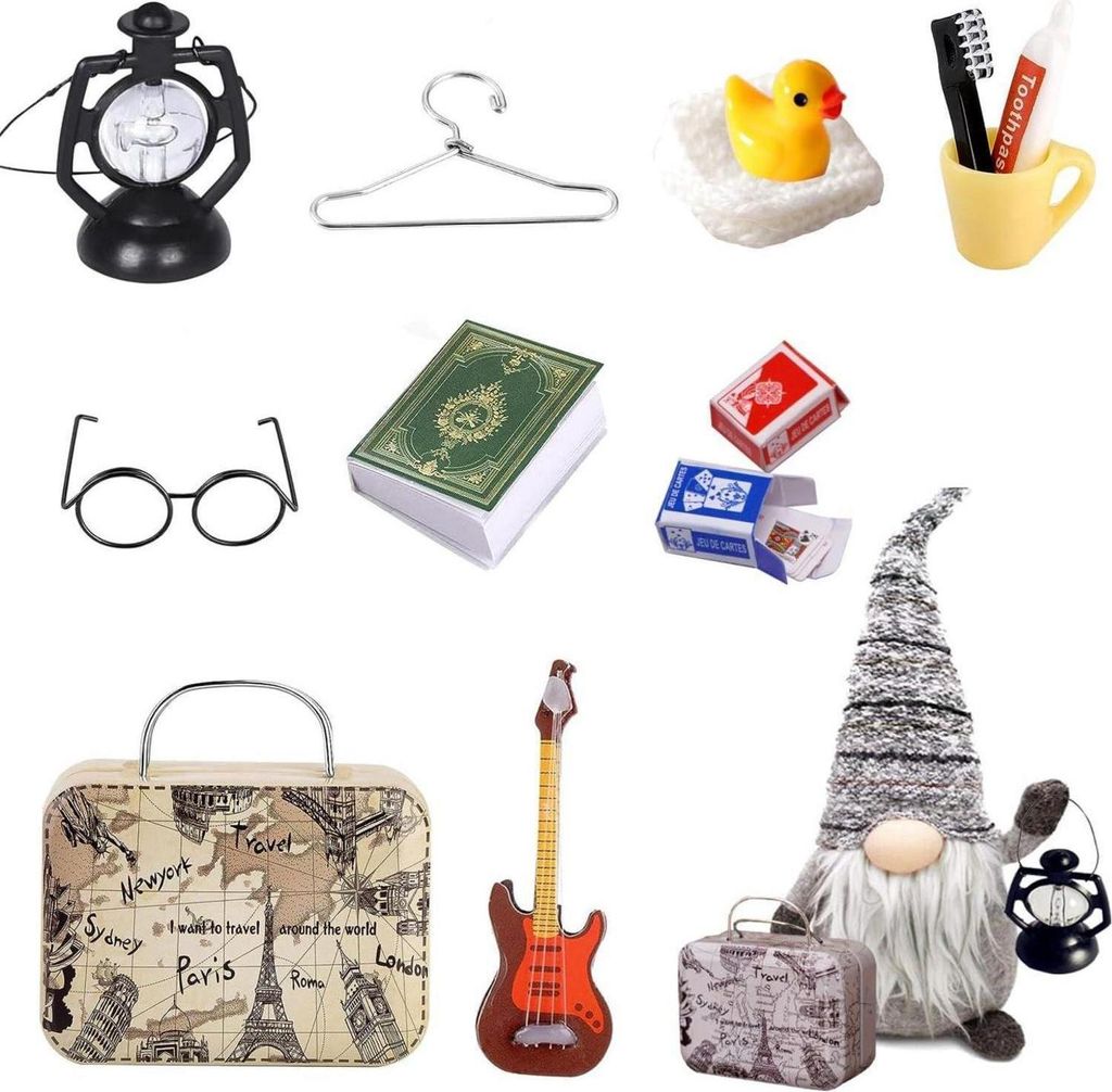 Wichtel Zubehör Set Miniatur Weihnachten Deko 12Pcs 1/12 Produktbild 