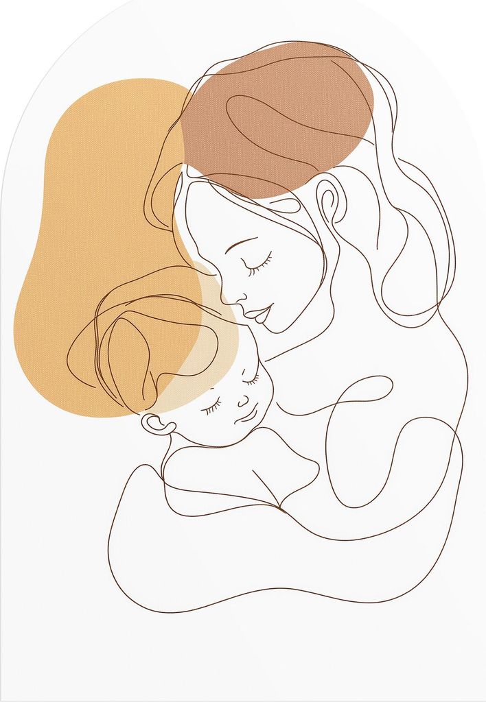 DEQORI Fototapete Rundbogen 60x90 cm 'Umarmung fürs Leben' Wand Tapete Leinwand Sticker