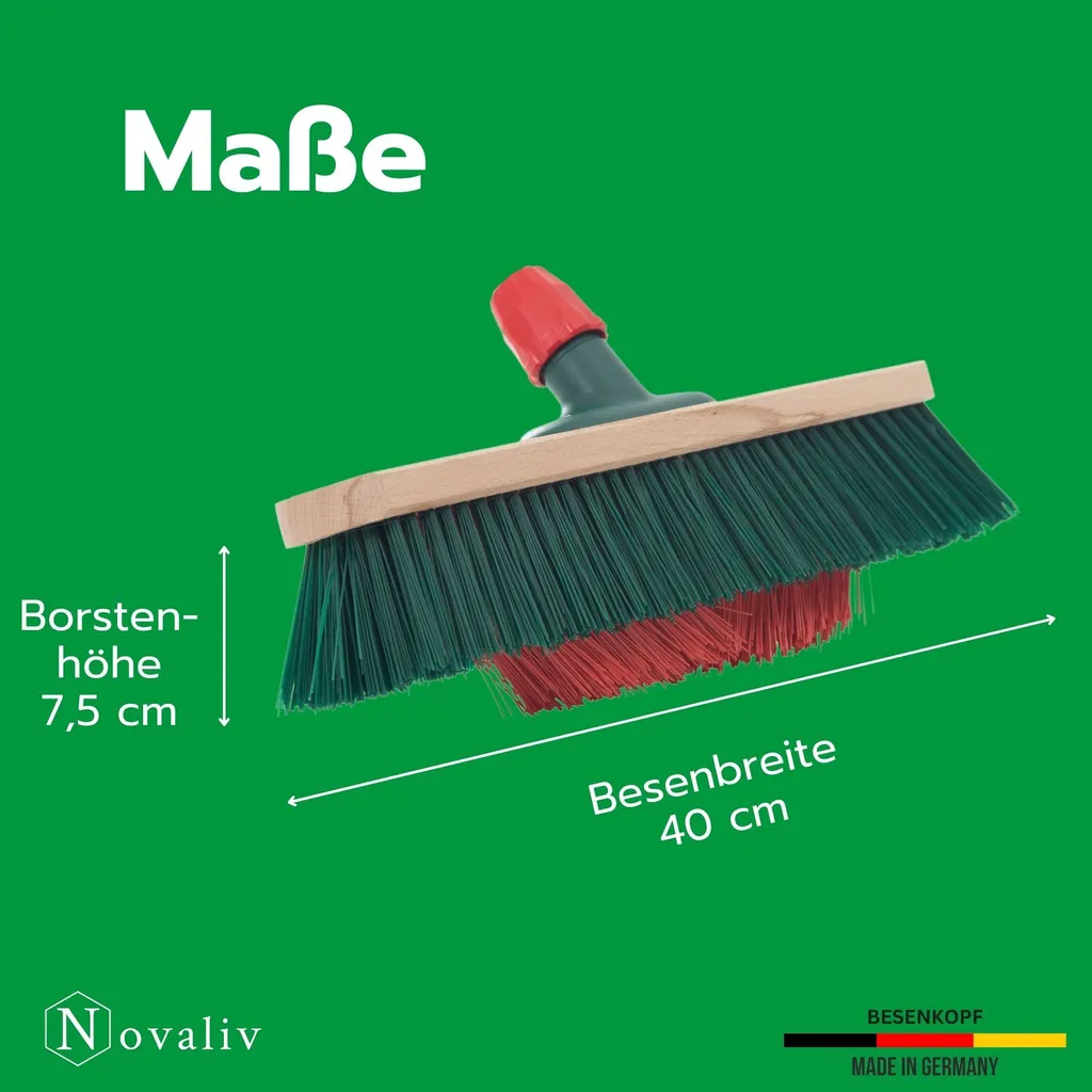 Novaliv scopa da giardino Elaston 40 cm con setole a V Elaston Ideale come scopa da esterno scopa da strada scopa a setole dure scopa da patio scopa da cortile scopa stabile scopa per spazzare scopa industriale scopa da esterno - 4