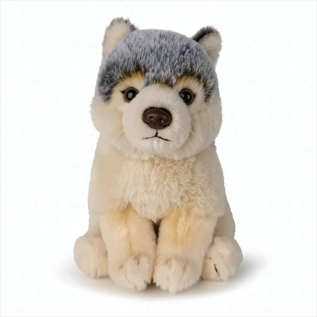 WWF Peluche Loup réaliste 15cm - Doudou Eco-responsable de qualité