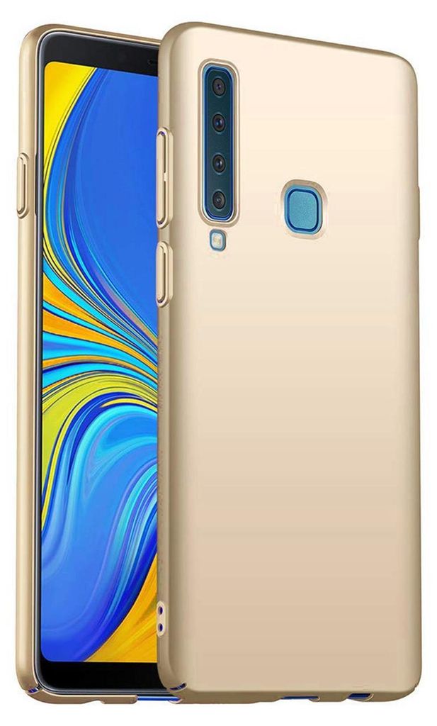 Handy Hard Case für Samsung Galaxy A9 2018 Hülle Slim Cover Matt Schutzhülle, Gold