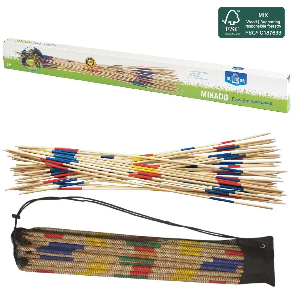 Fini l'ennui au Jardin : Jeu Mikado Géant 90cm en Bambou Facile à Transporter