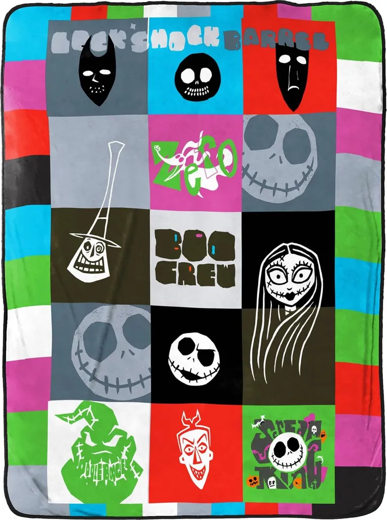 Couverture en polaire multicolore douce L'Étrange Noël de Monsieur Jack