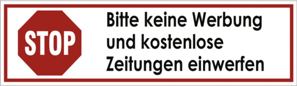 Dreifke® Aufkleber STOP Bitte keine Werbung u. e Produktbild 