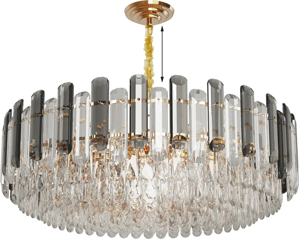 Suspension plafonnier en cristal design 60 cm pour salon et salle à manger