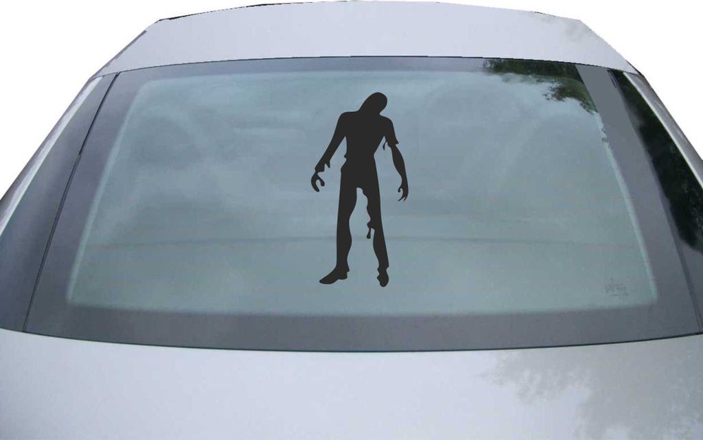 Indigos UG - Aufkleber Heckscheibe & Motorklappe DE2292 - schwarz - 600x300 mm - Zombie weiß - Auto Scheiben Fenster Heckklappe Tuning Racing JDM ...