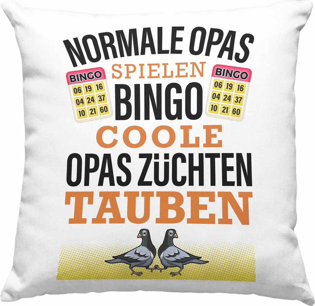 Trendation - Taubenzüchter Geschenk Zaubenzucht Zubehör Tauben Deko-Kissen mit Füllung 40x40 Lustiger Spruch Taubenflüsterer Taubenliebhaber Be...