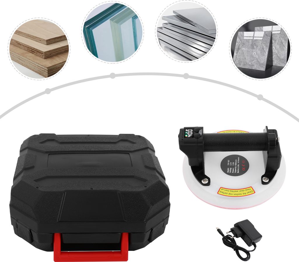 Elektrischer Saugnapf, Automatischer elektrischer Vakuumsauger, Saugnapf mit Digitalanzeige, Weiß