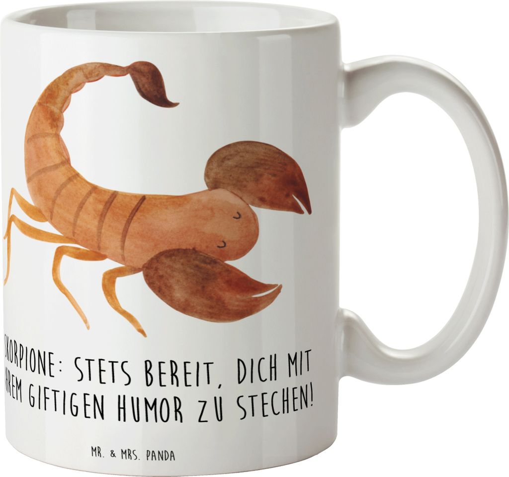 Mr. & Mrs. Panda Becher Skorpion Humor - Weiß - Geschenk, Kaffeetasse, giftig, Trinkbecher, dich mit ihrem giftigen zu stechen, Intensität, Kaffe...