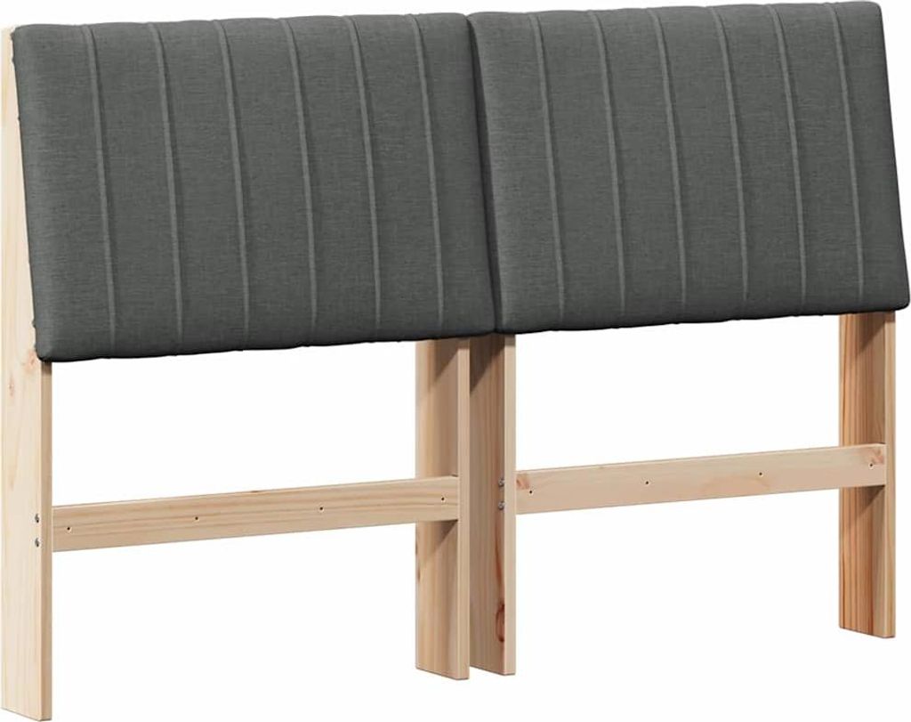 vidaXL Gepolstertes Kopfteil Dunkelgrau 140 cm Massives Kiefernholz