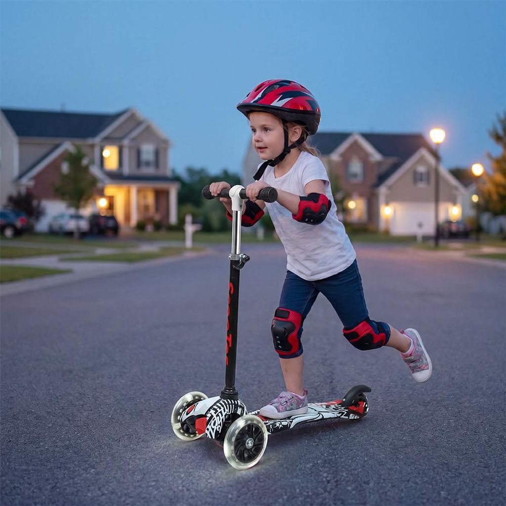 Kinder Scooter,3 Räder Faltbare Scooter mit LED Leuchtenden Produktbild 