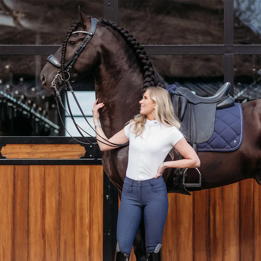 Tapis de Selle de Dressage PresTeq Navy - Stabilité et Équilibre Dos