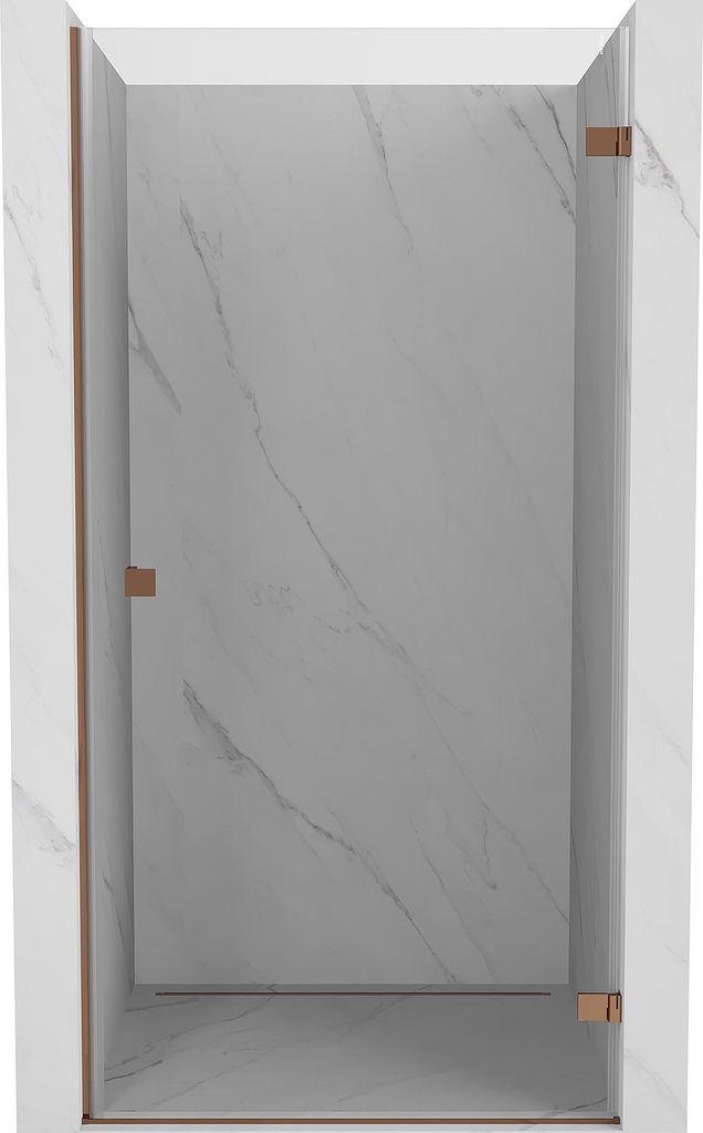 Mexen Lunar-B rechte, schwenkbare Duschtür 45 , transparent, Roségold - 832-045-000-60-00-P