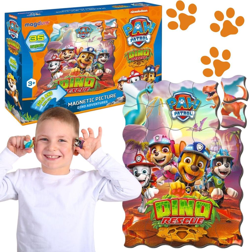 Zestaw Magnesów Puzzli Psi Patrol Paw Patrol Dinozaury Zdjęcie produktu 
