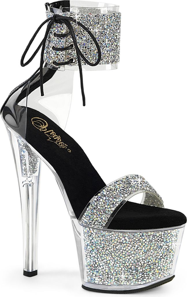 SKY-327RSI Damen Sandale von Pleaser, Silber Schwarz , EU Produktbild 