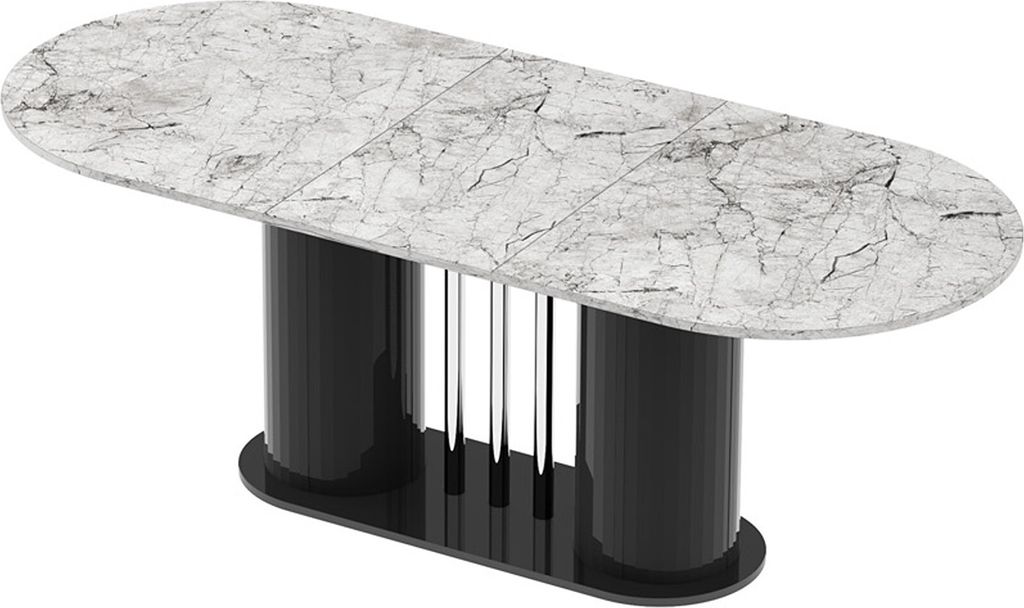 Design Esstisch HCE-111 Oval Hochglanz ausziehbar Tisch Esszimmer rund