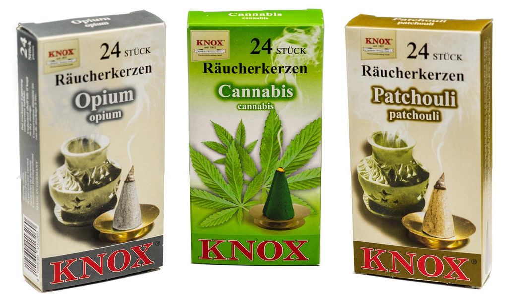 KNOX - 3er Set Räucherkerzen Opium / Cannabis / Patschuli - Produktbild 