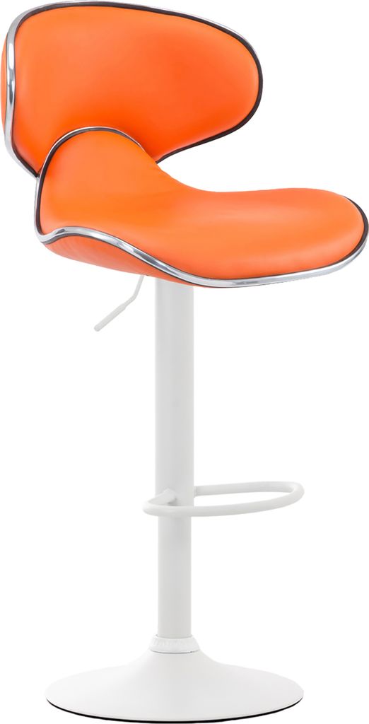 TPFLiving Barhocker Las Palmas Gestell weiß Kunstleder Orange