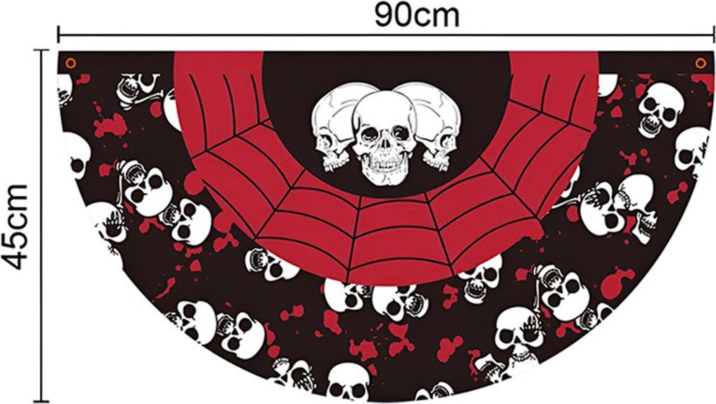 Halloween-Wimpelkette, Outdoor-Hängefächer-Flagge, Dekoration, Halloween-Schädel, Geist, Kürbis, Wimpelkette, Hofbanner für Veranda-Zaun-Dekor...