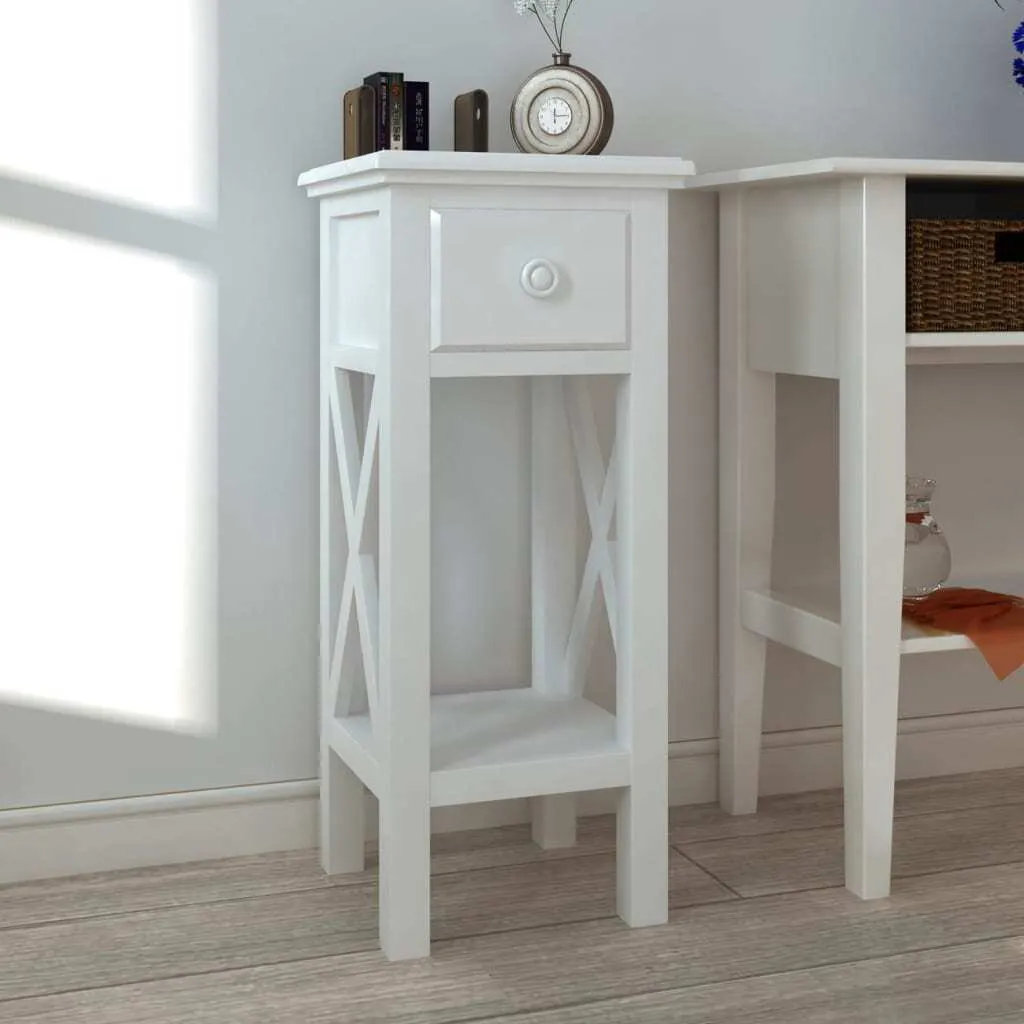 Tavolino Moderno Bianco The Living Store | Arredo Minimalista con Cassetto
