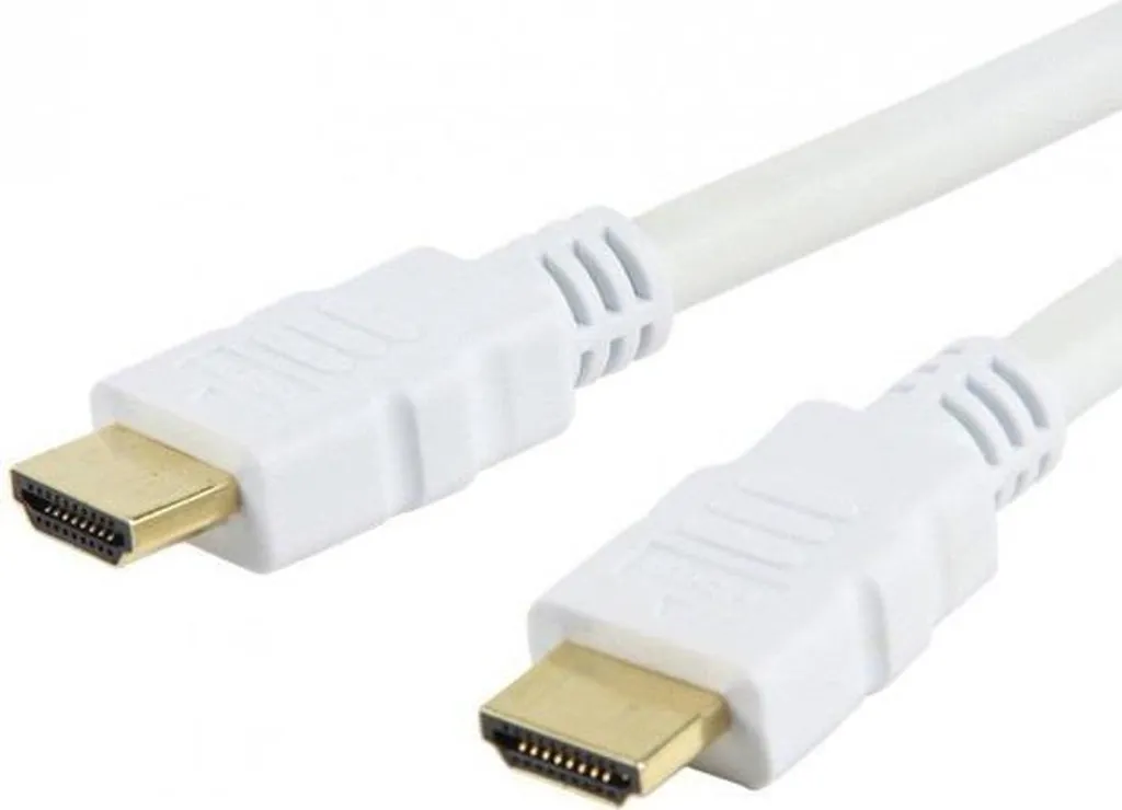 Câble HDMI High Speed 10m Blanc Ethernet Techly Connecteurs Blindés - 2