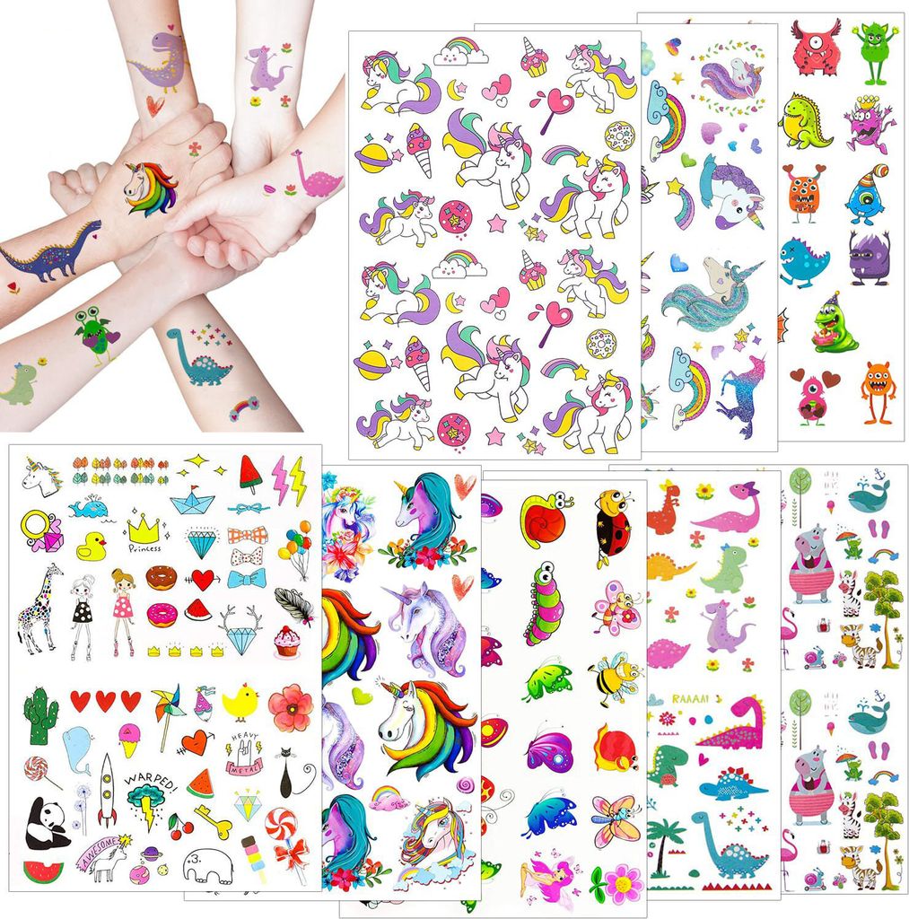 Oblique Unique XXL Kinder Tattoo Set 208 Stück für Mädchen Produktbild