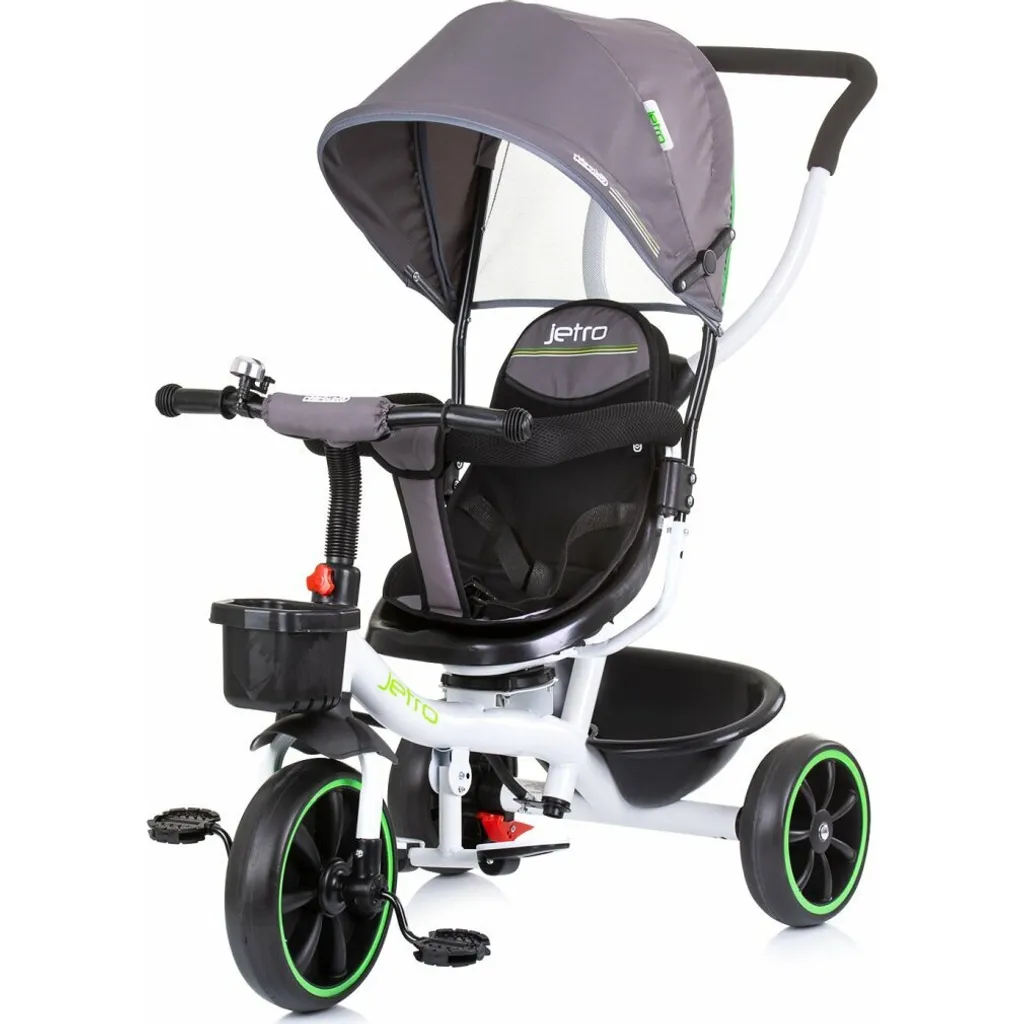 Tricycle CHIPOLINO Jetro Glacier protection UV et canne parentale