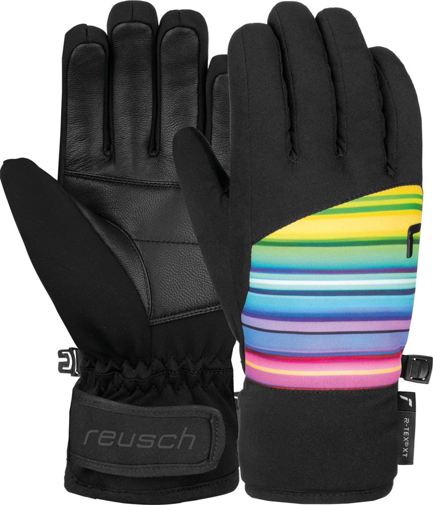 Reusch Fingerhandschuhe Beatrix R-TEX XT Junior extra warm und wasserdicht 7492 black/multicol lines 4.5