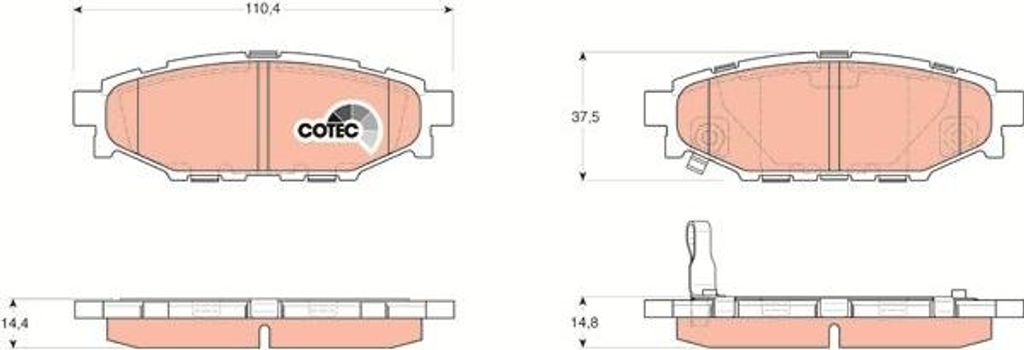 TRW GDB3373 Bremsbelagsatz, Scheibenbremse OE 26696AG000 kompatibel mit GT 86