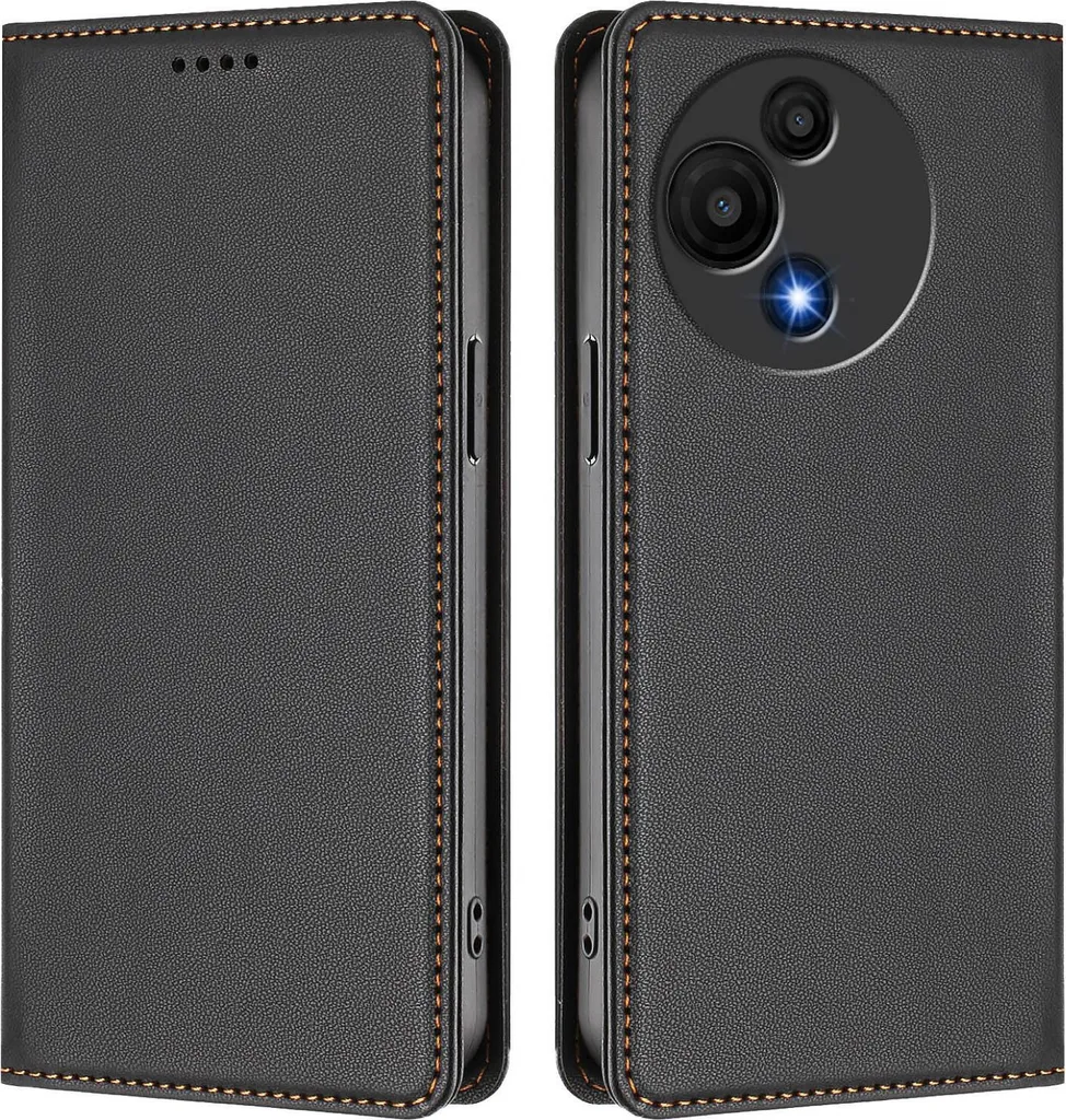 Custodia Portafoglio In Pelle PU Con Supporto Per TCL 10L (6.53 Pollici) – Nero, Con Slot Per Carte E Chiusura Magnetica