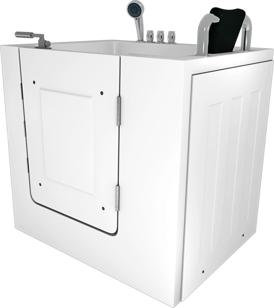 Sitzwanne Whirlpool Badewanne mit Tür S02WP-TH-A-R 78x100cm