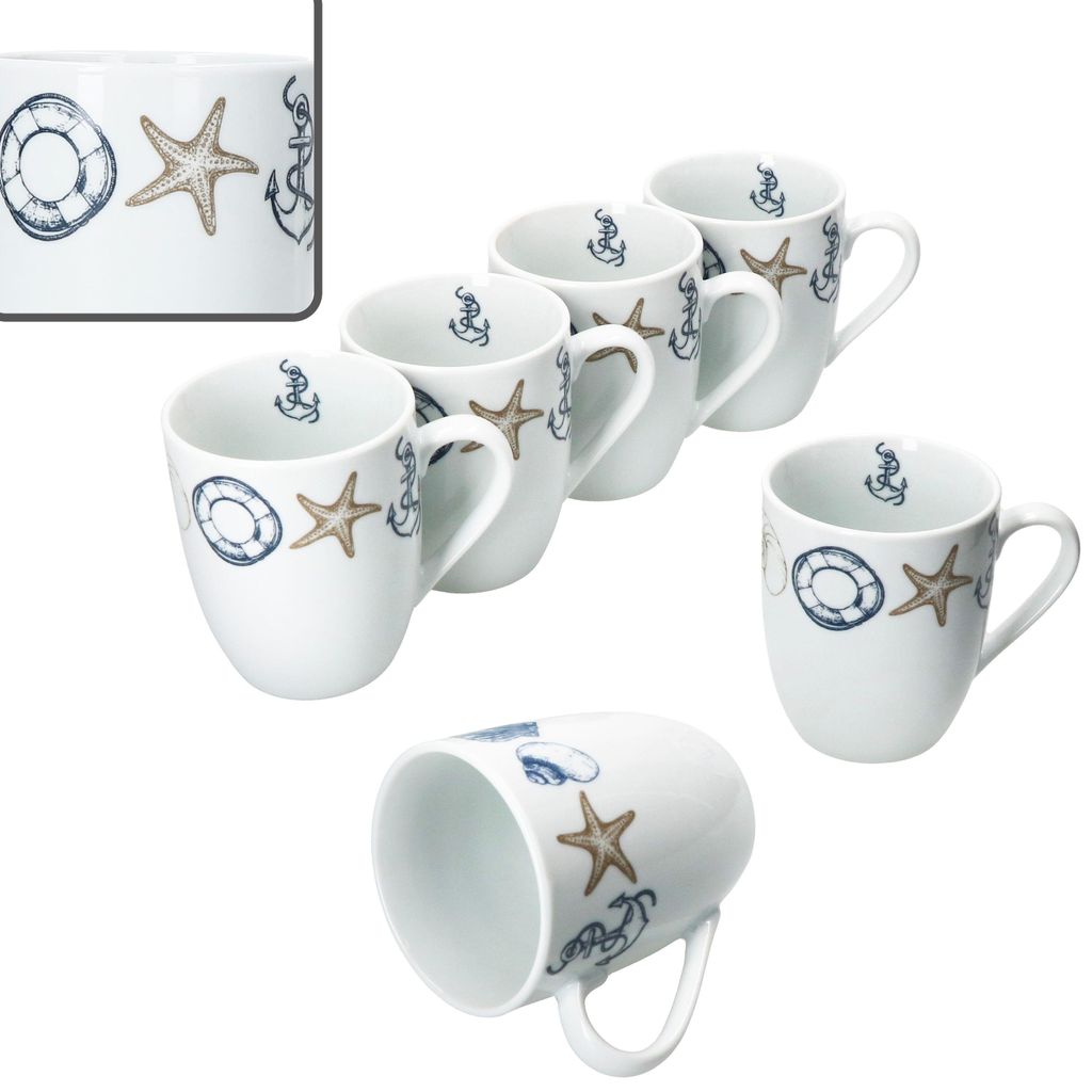 Neptun 6x kubek do kawy 280ml 6 osób naczynia marynistyczne Zdjęcie produktu 